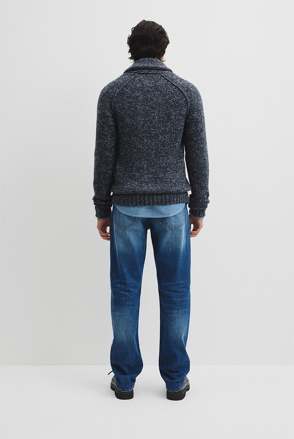 Workwear Merino Wool Blend Shawl Cardigan