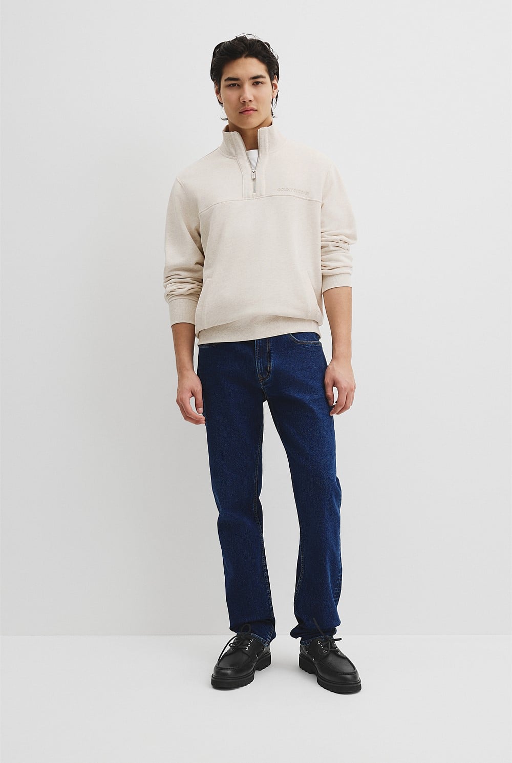 Australian Cotton Modern Logo Half Zip Sweat