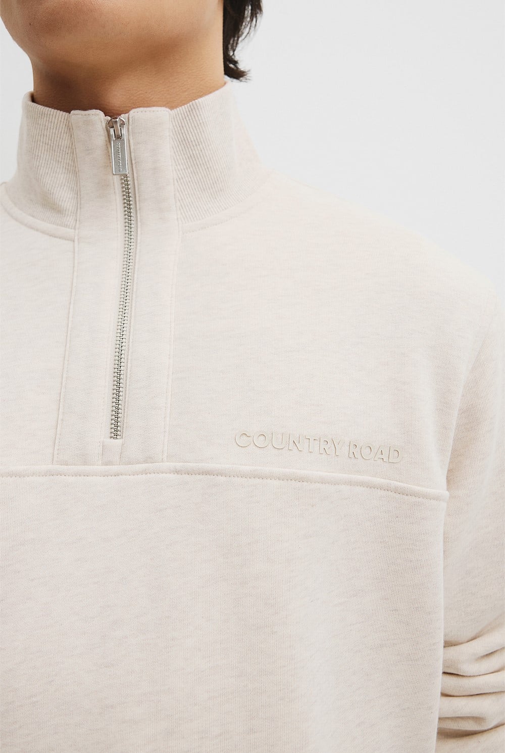 Australian Cotton Modern Logo Half Zip Sweat