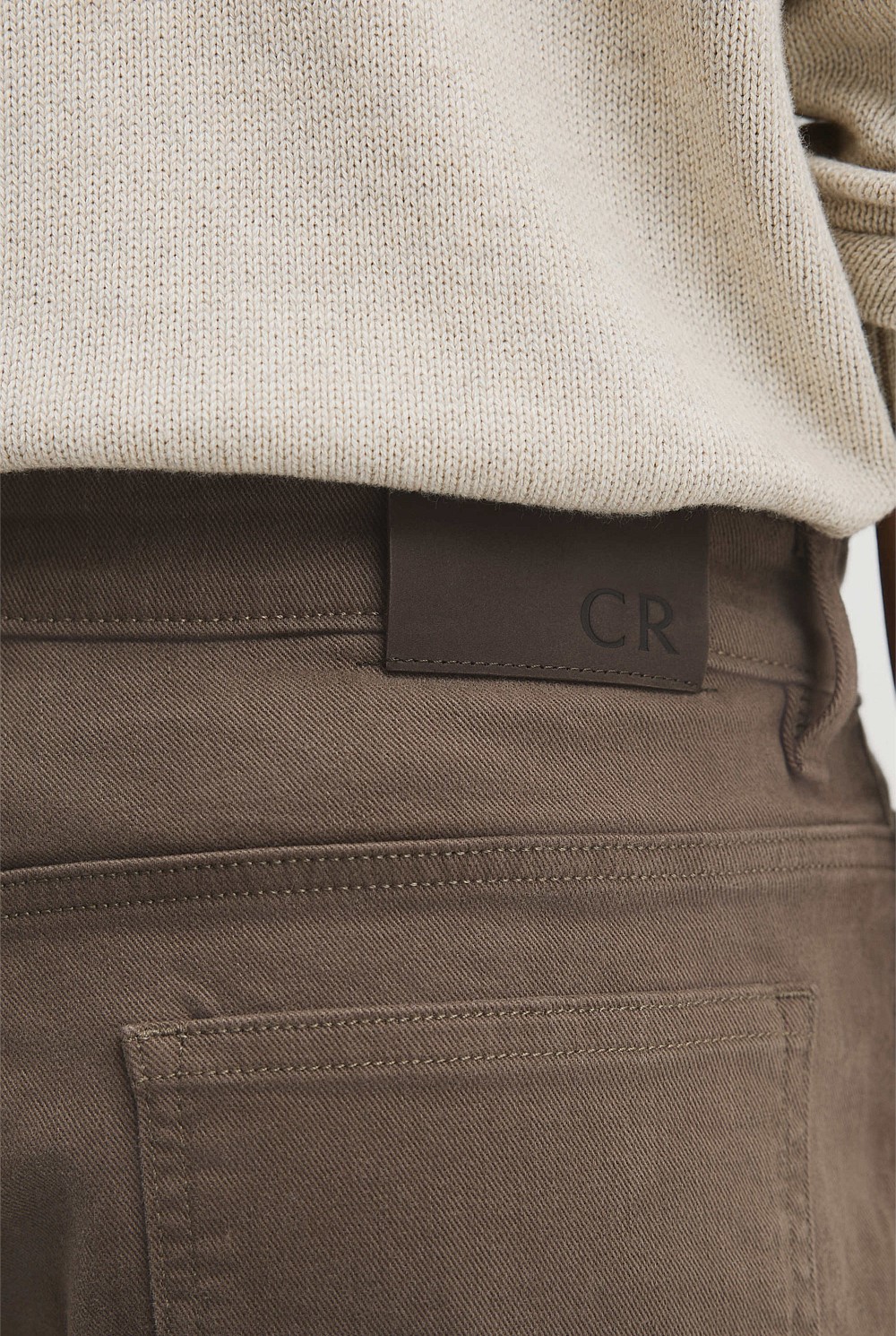 Tapered Fit Brushed Five Pocket Pant