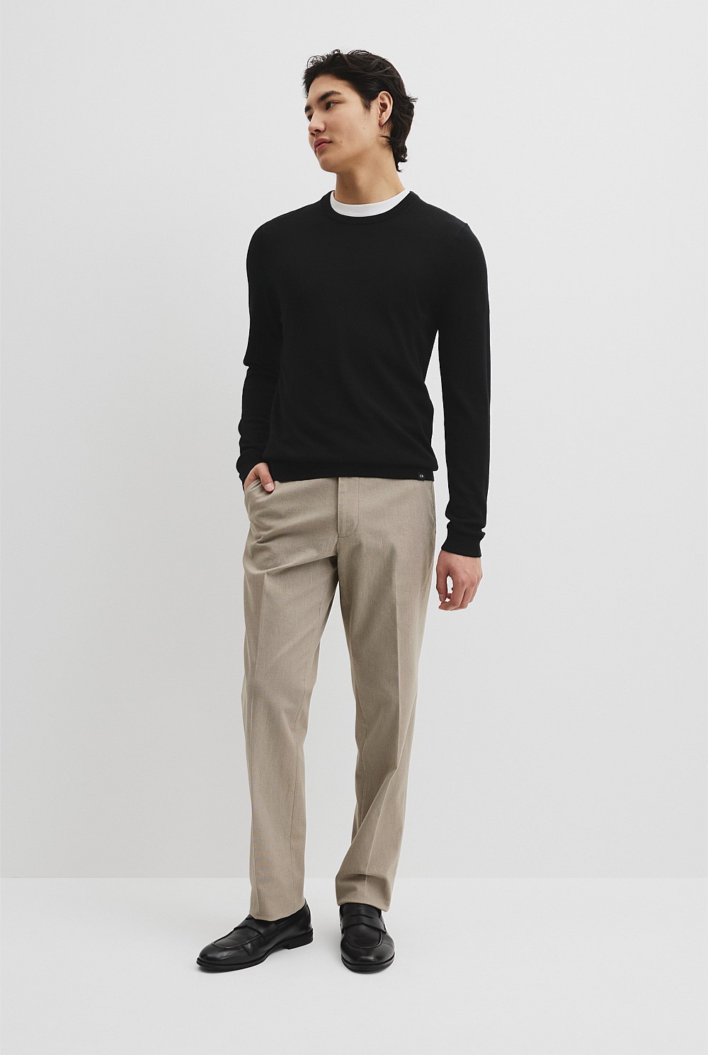 Australian Merino Wool Long Sleeve Crew Neck Knit