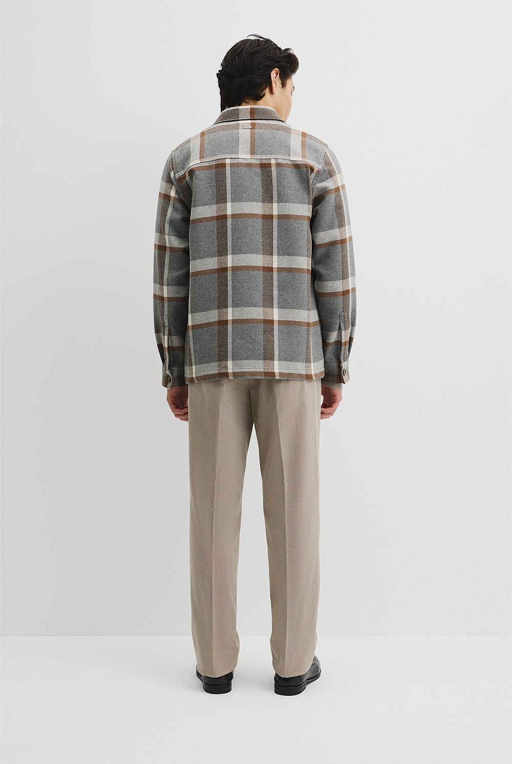 Regular Fit Cotton Blend Check Overshirt