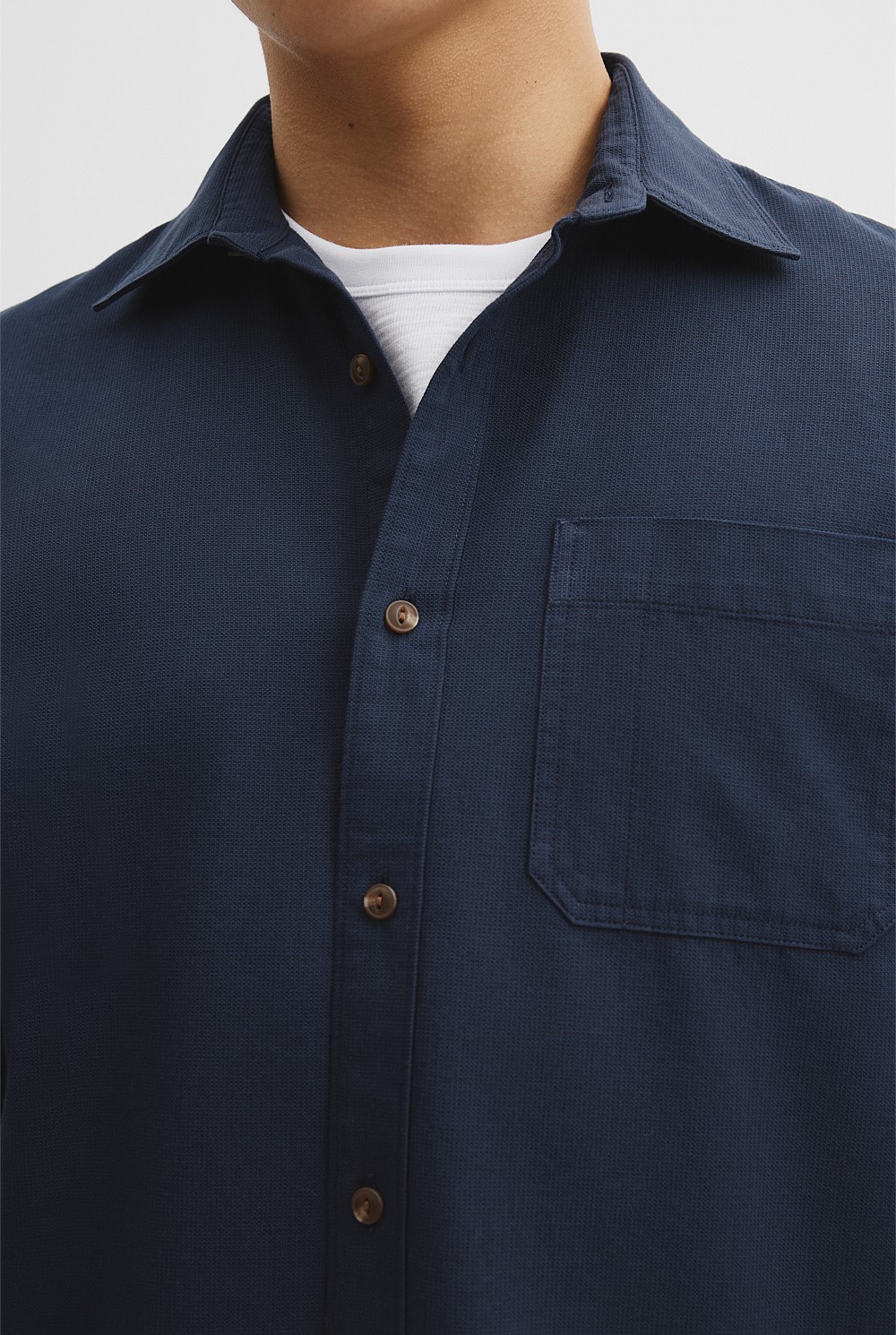Regular Fit Cotton Waffle Shirt