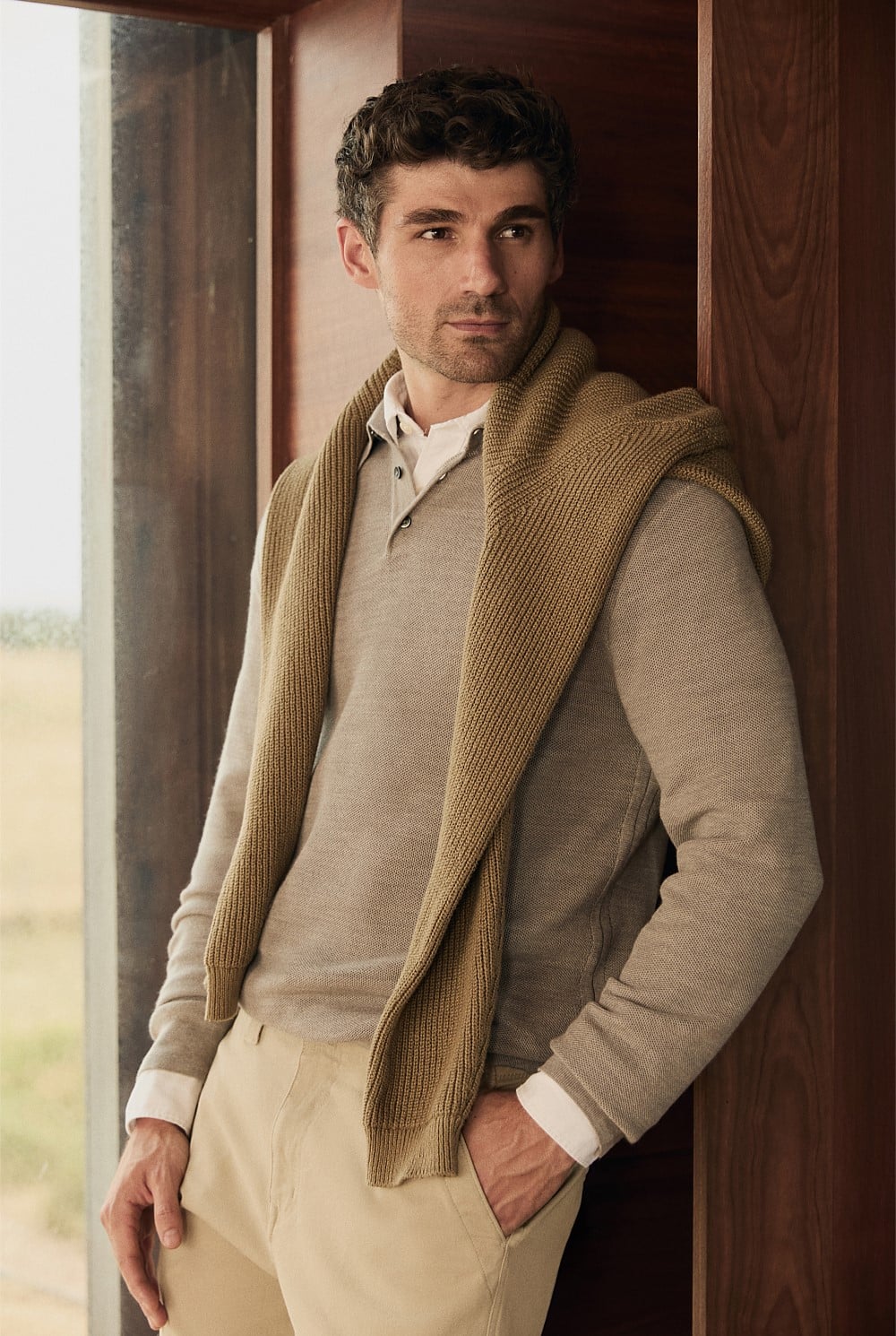 Australian Merino Textured Polo Knit