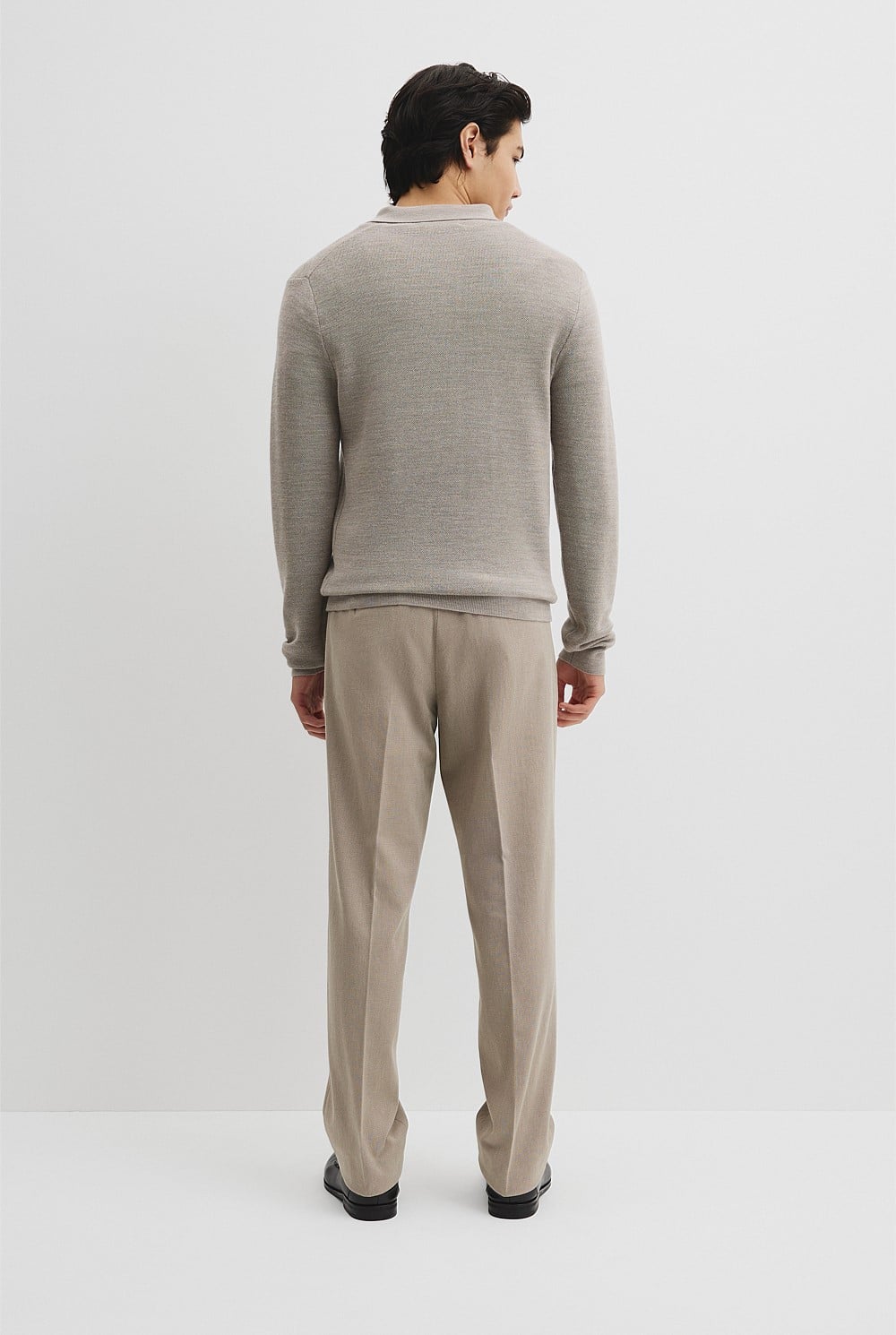 Australian Merino Textured Polo Knit