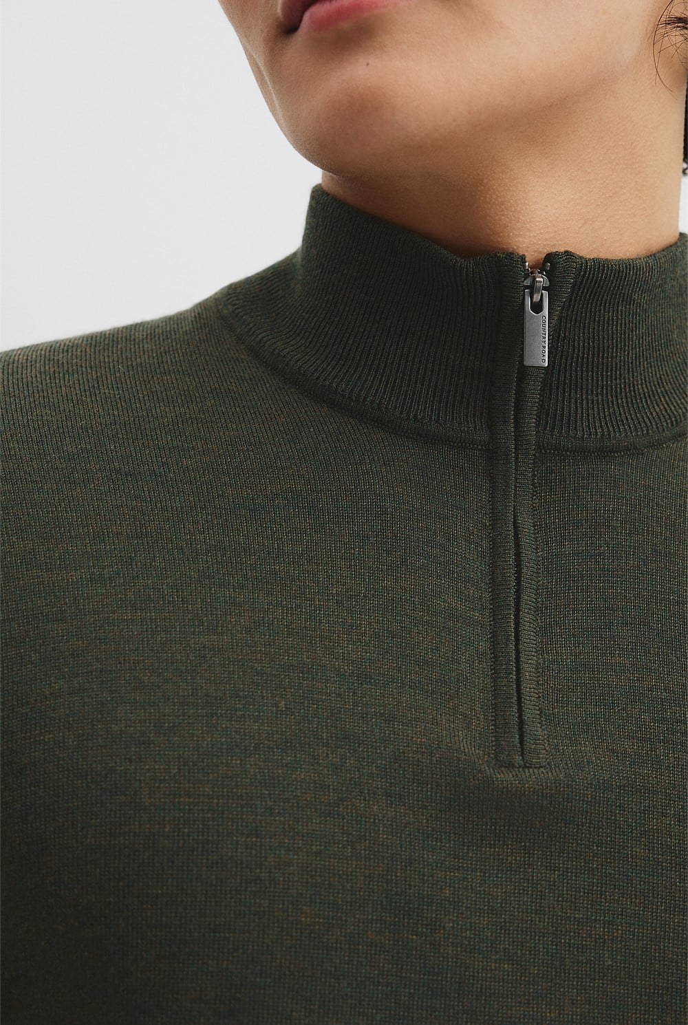 Australian Merino Long Sleeve Vam Hald Zip Knit