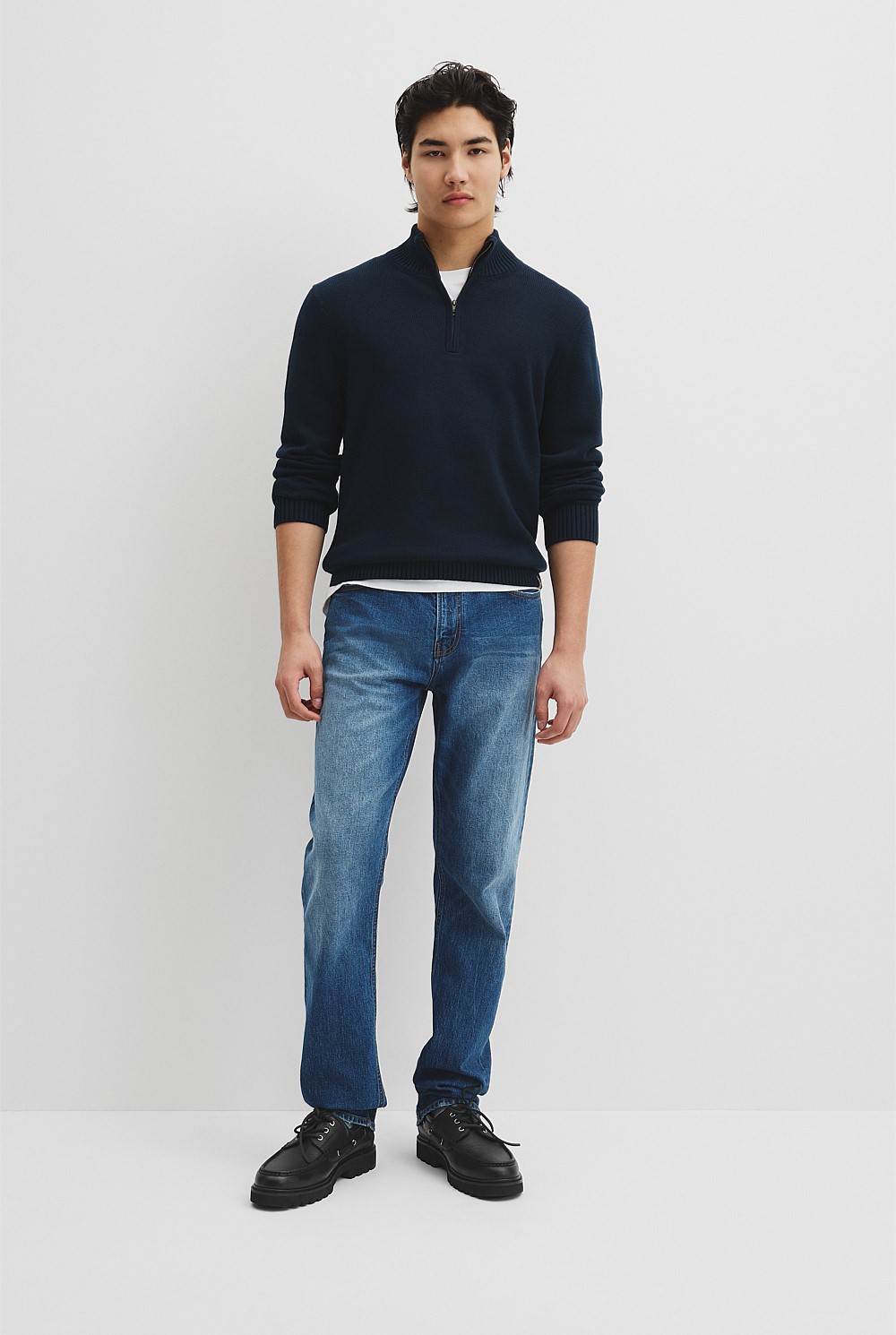 Australian Good Earth Cotton Half Zip Knit