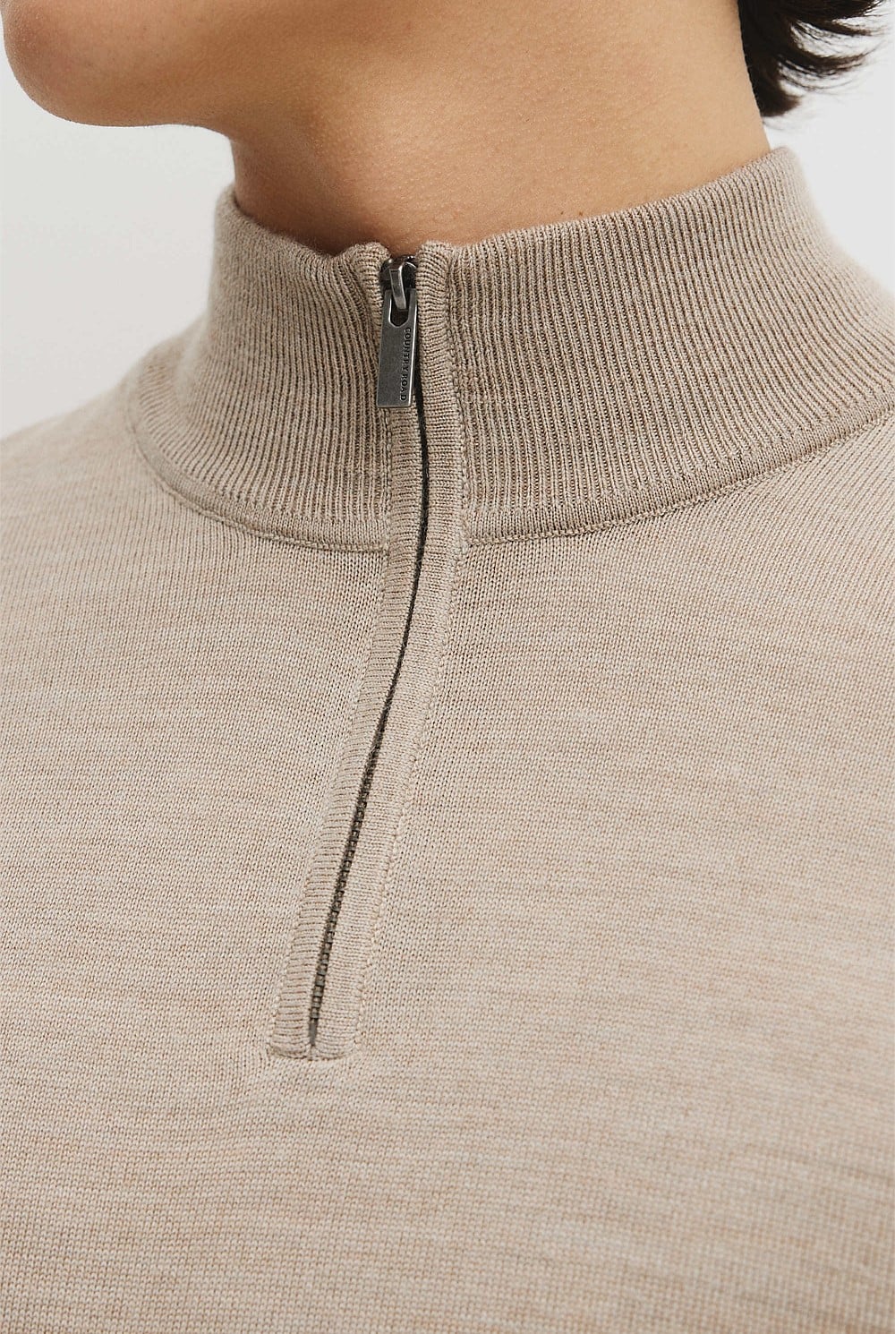 Australian Merino Long Sleeve Vam Hald Zip Knit