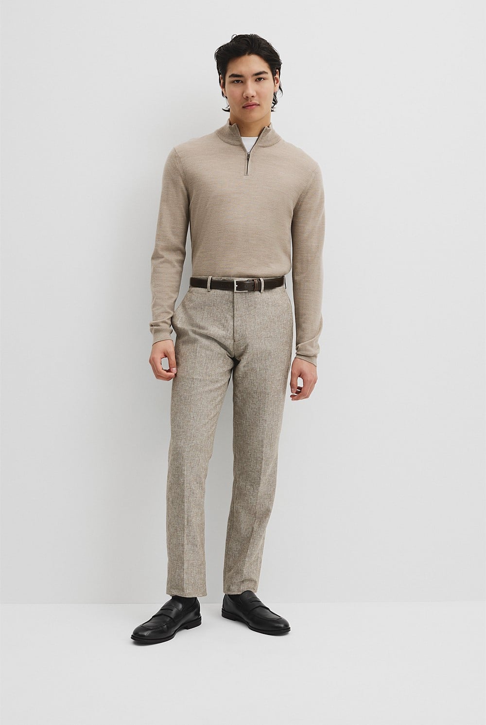 Australian Merino Long Sleeve Vam Hald Zip Knit