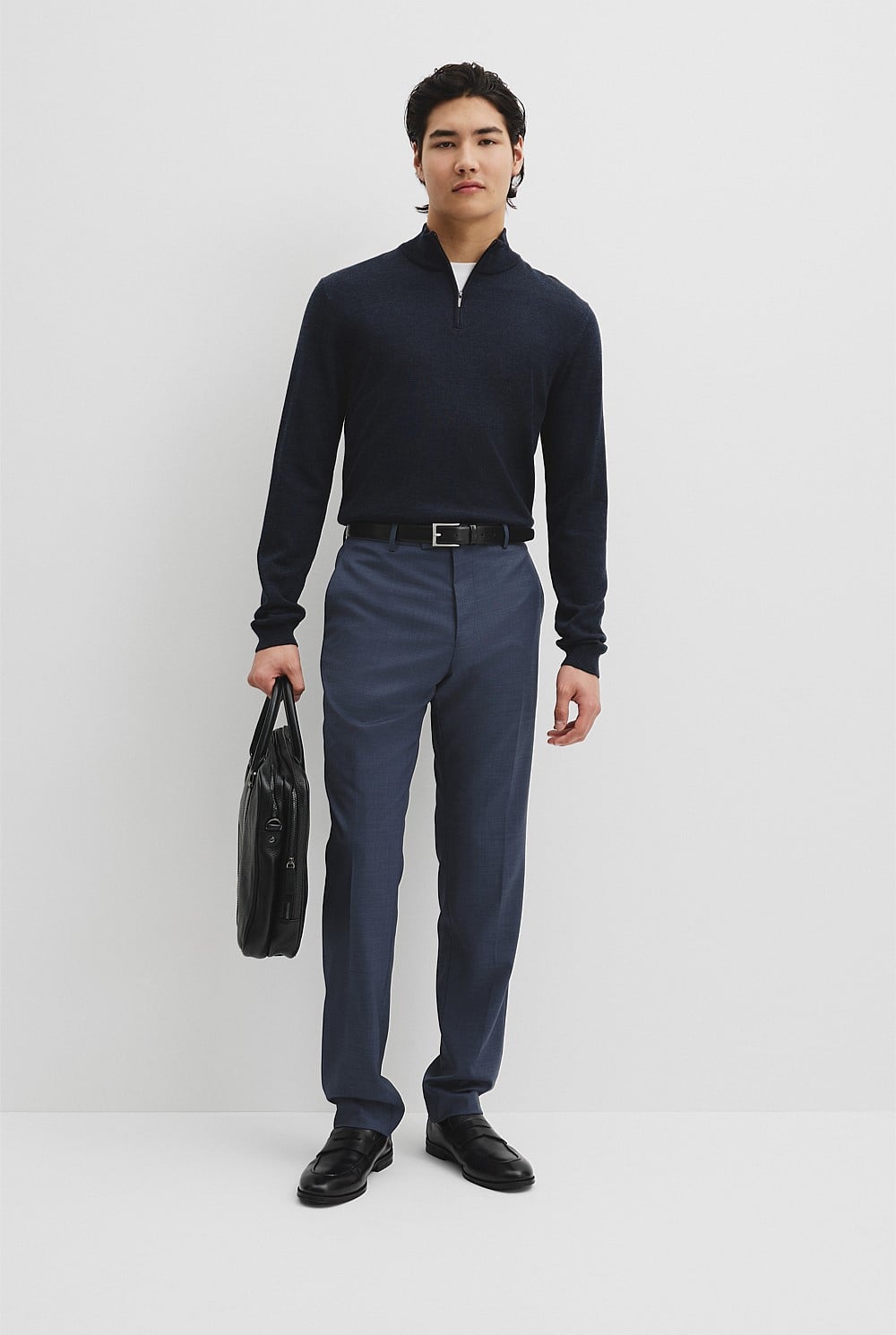 Australian Merino Long Sleeve Vam Hald Zip Knit