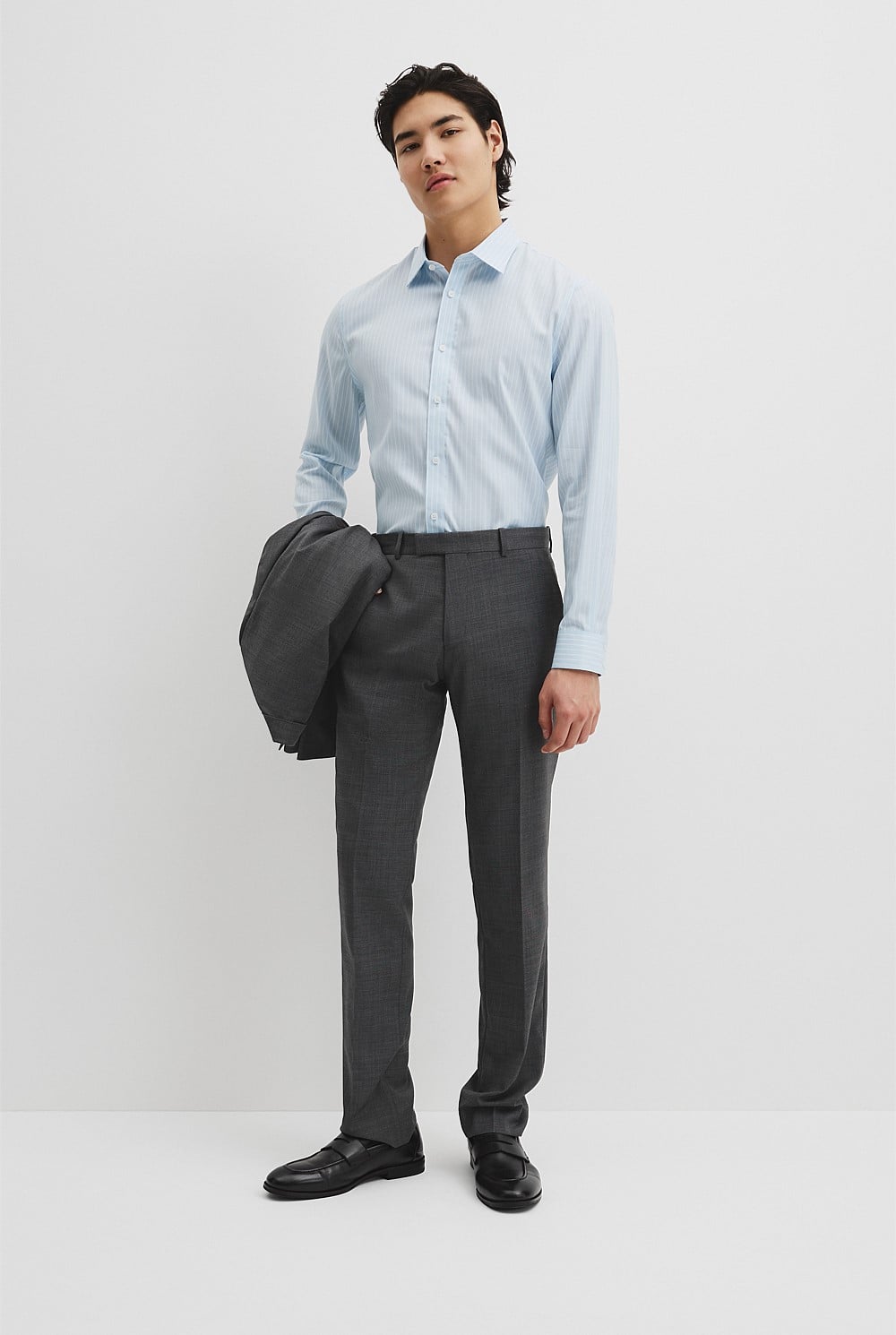 Slim Fit Pinstripe Travel Shirt