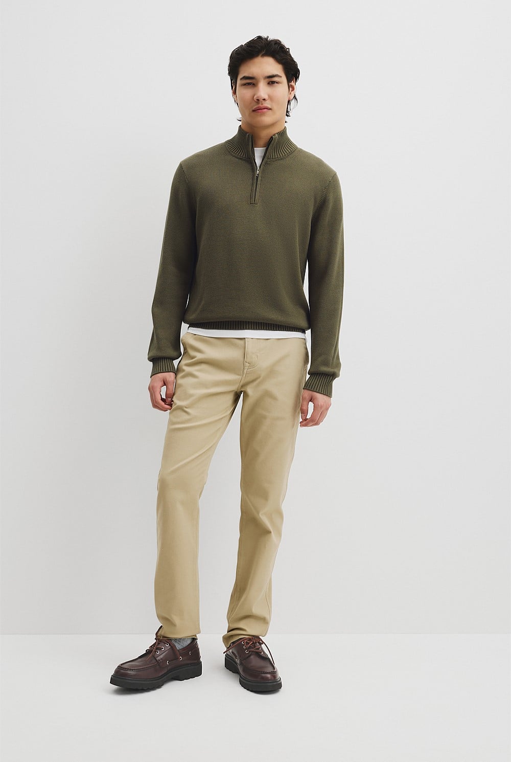 Australian Good Earth Cotton Half Zip Knit