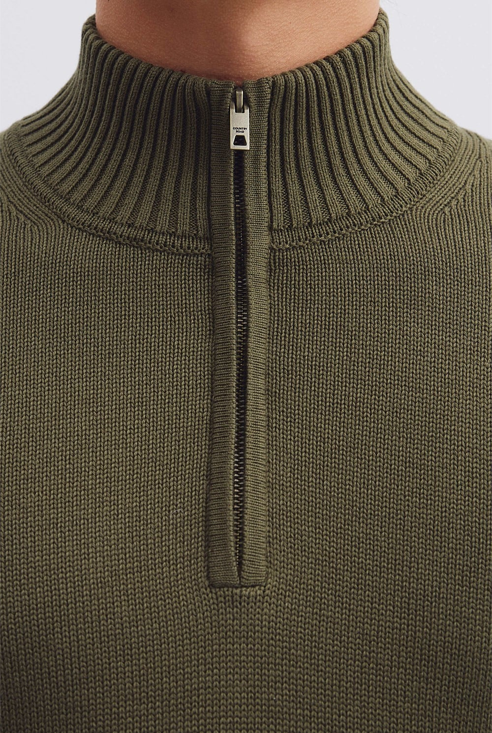 Australian Good Earth Cotton Half Zip Knit