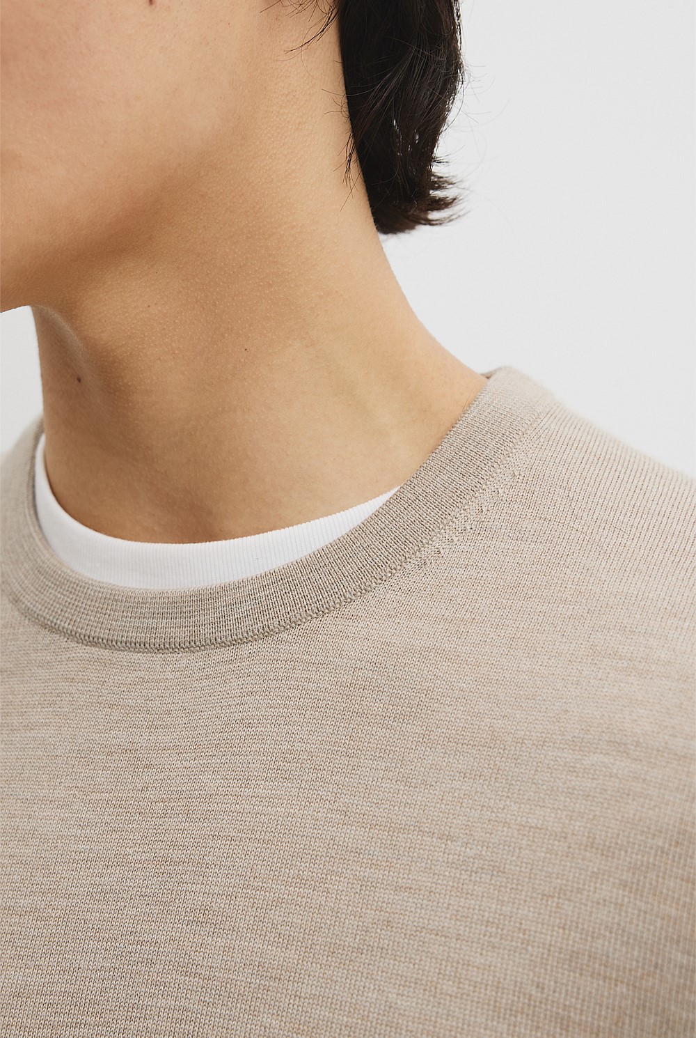 Australian Merino Wool Long Sleeve Crew Neck Knit