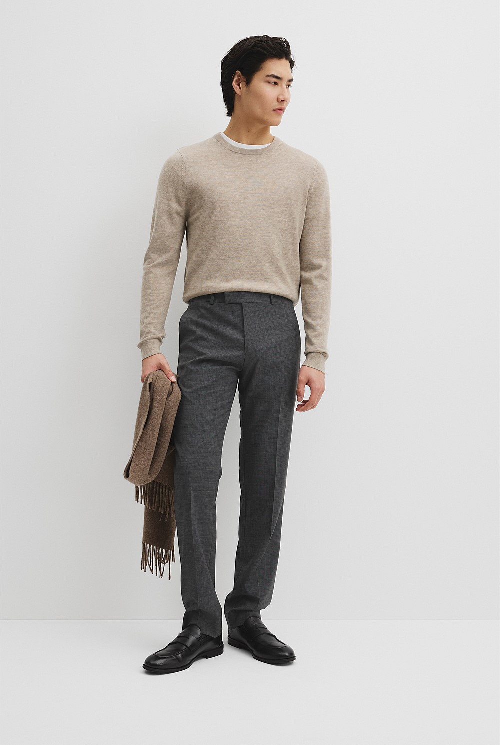 Australian Merino Wool Long Sleeve Crew Neck Knit