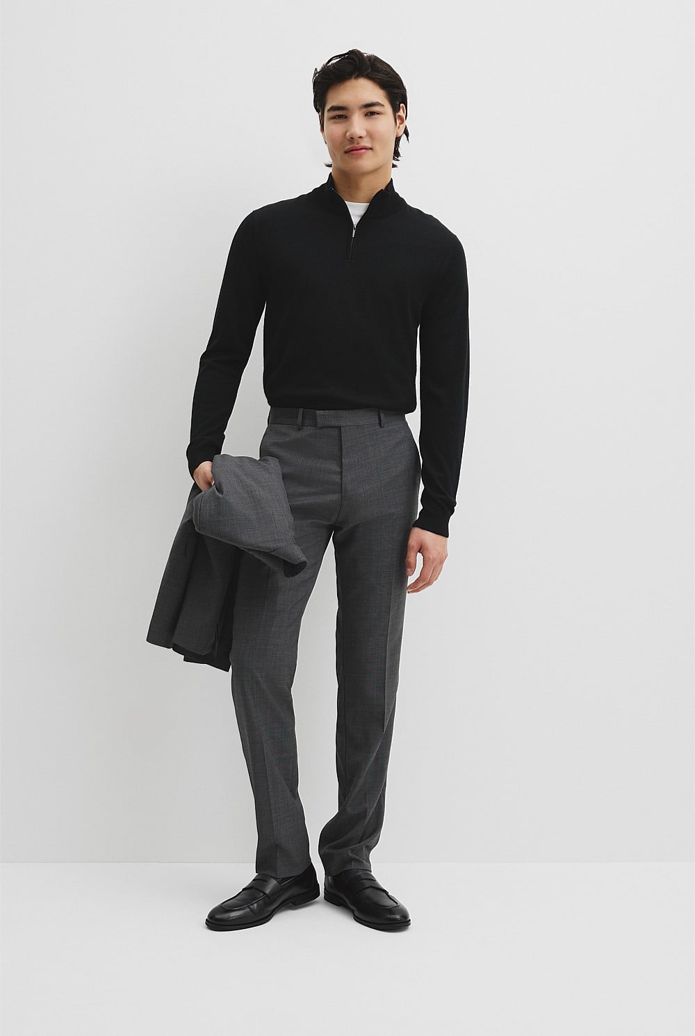 Australian Merino Long Sleeve Vam Hald Zip Knit