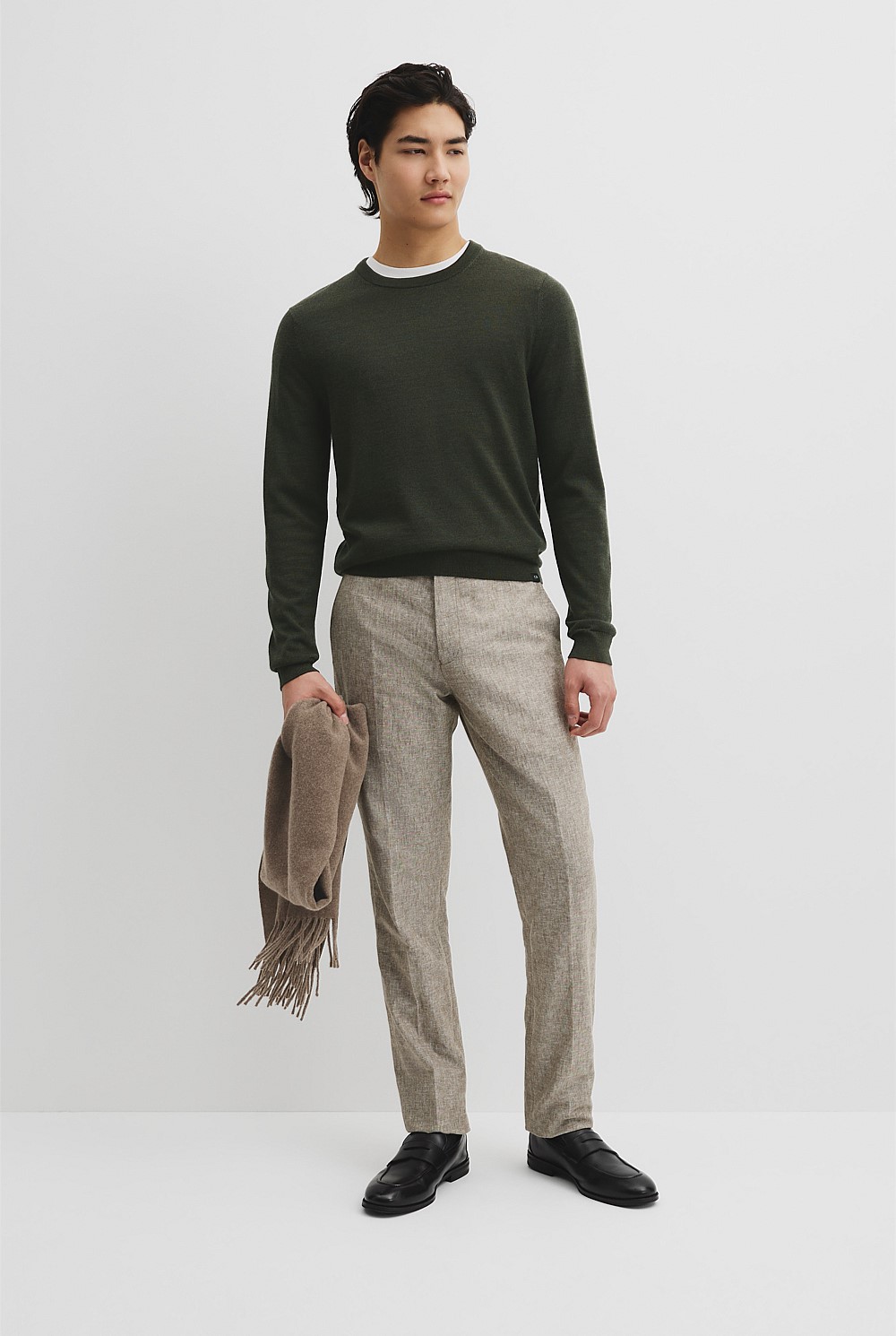 Australian Merino Wool Long Sleeve Crew Neck Knit