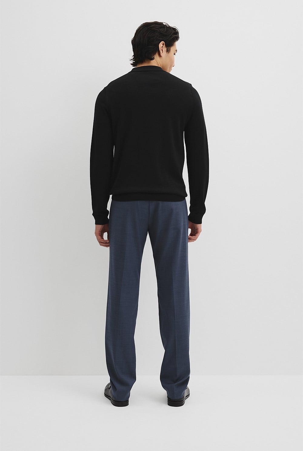 Australian Merino Long Sleeve Am Button Polo Knit