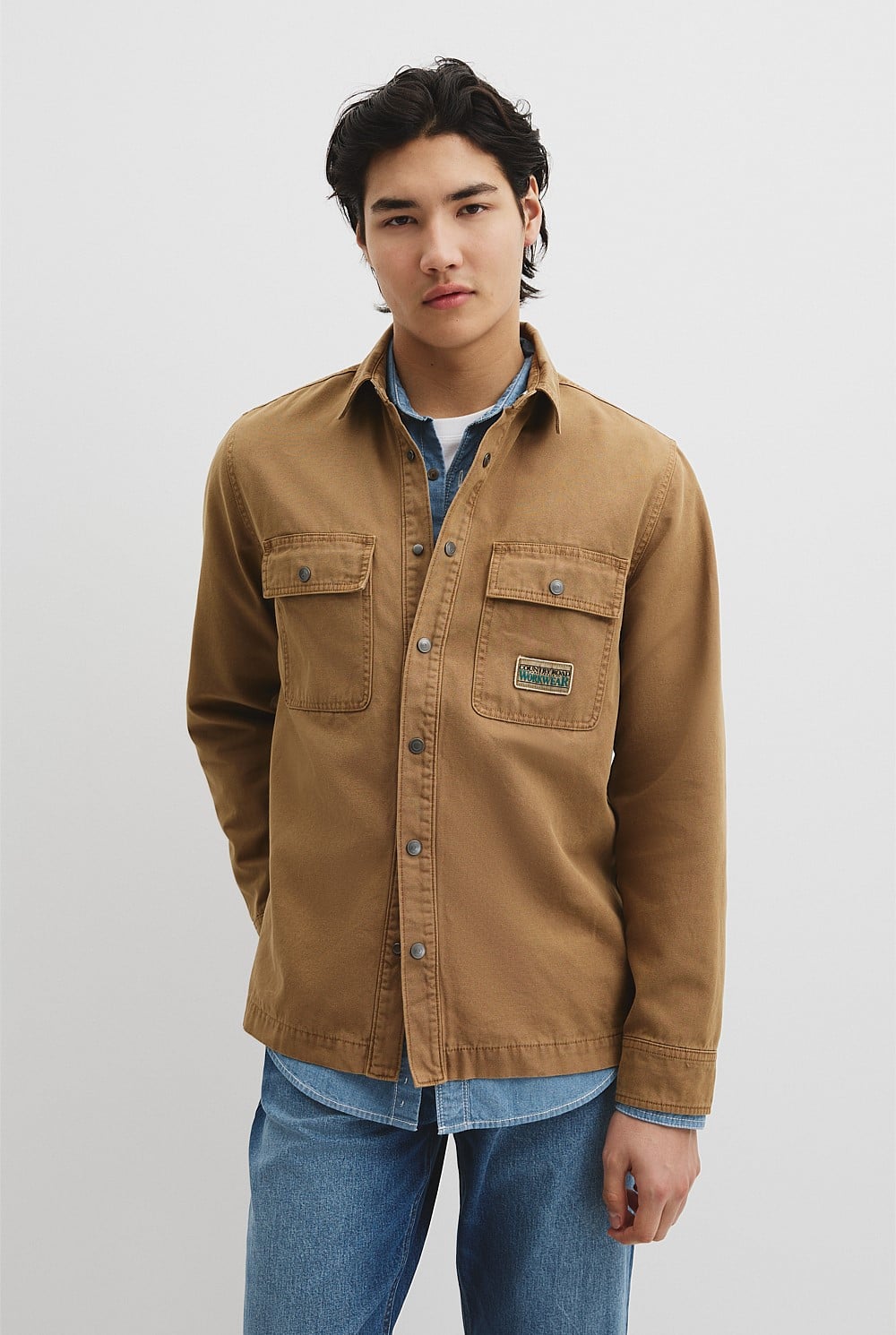 Workwear Garment Dyed Canvas Overshirt