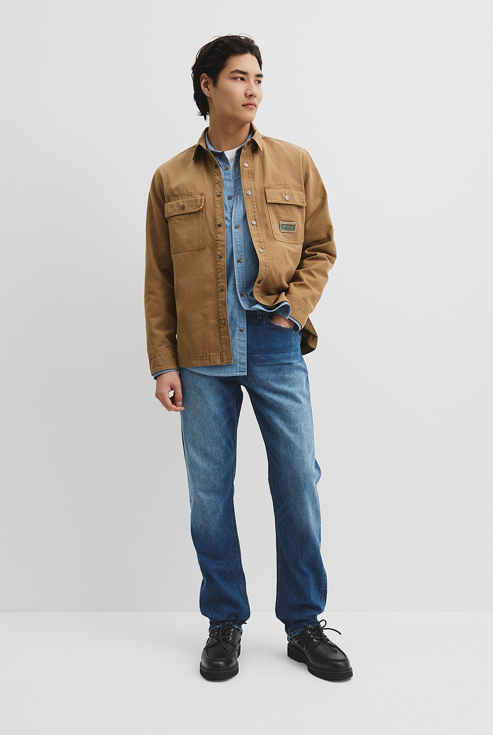 Workwear Garment Dyed Canvas Overshirt