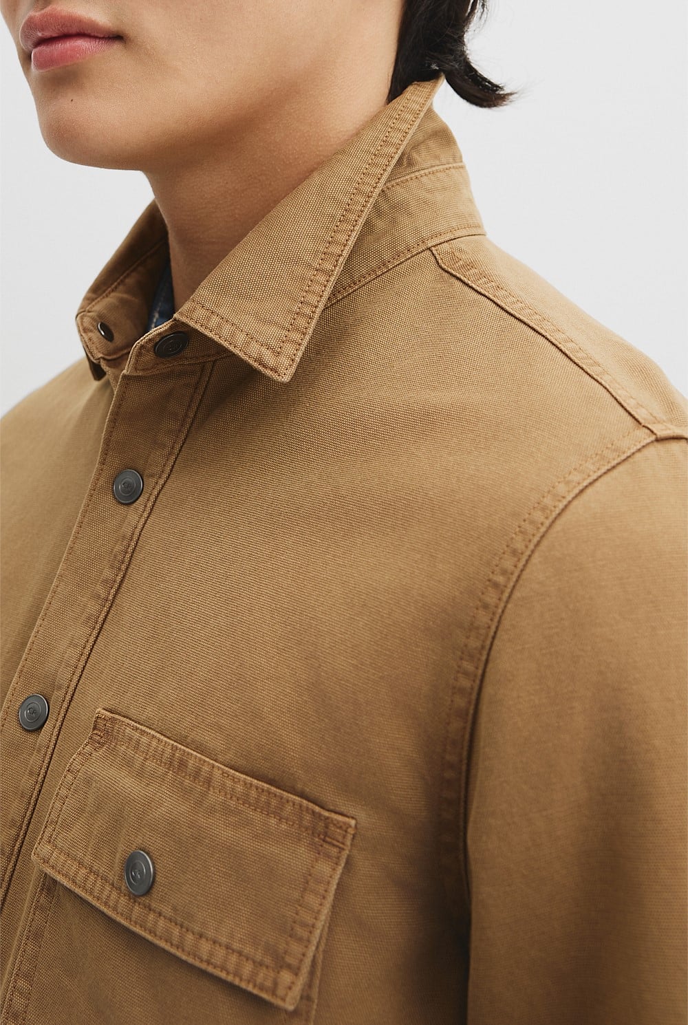 Workwear Garment Dyed Canvas Overshirt
