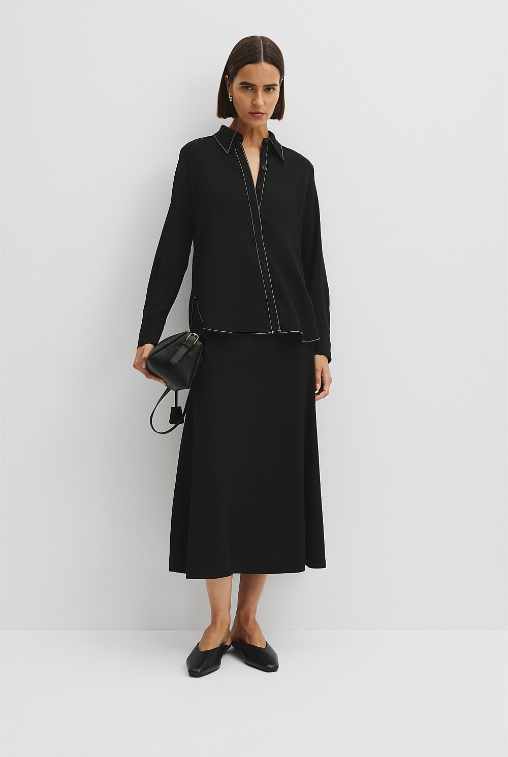 Button Through Crepe Shirt