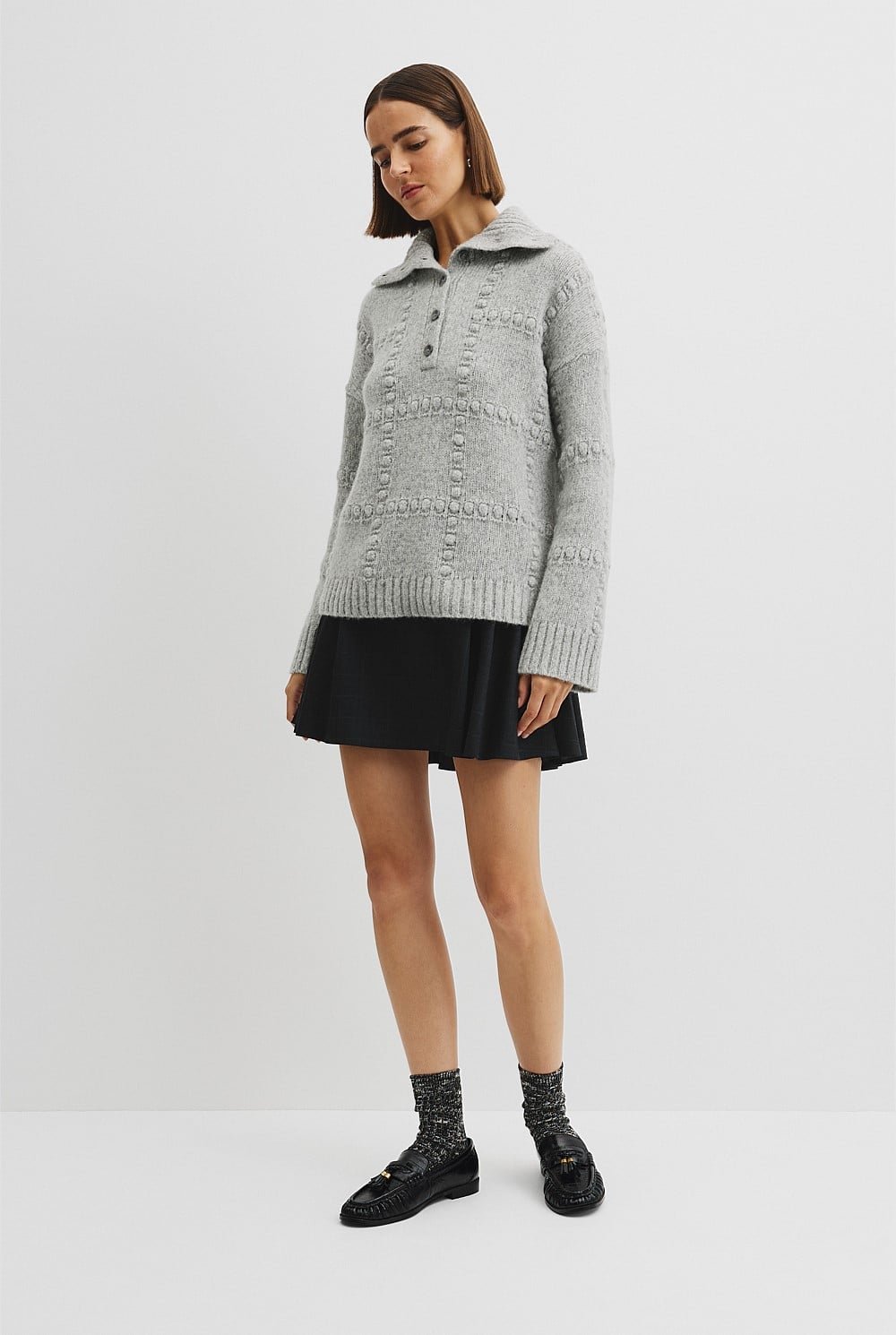 Long Sleeve Polo Knit