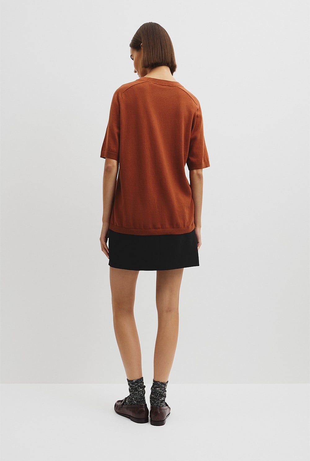 Organically Grown Cotton Blend Cashmere Blend T-Shirt