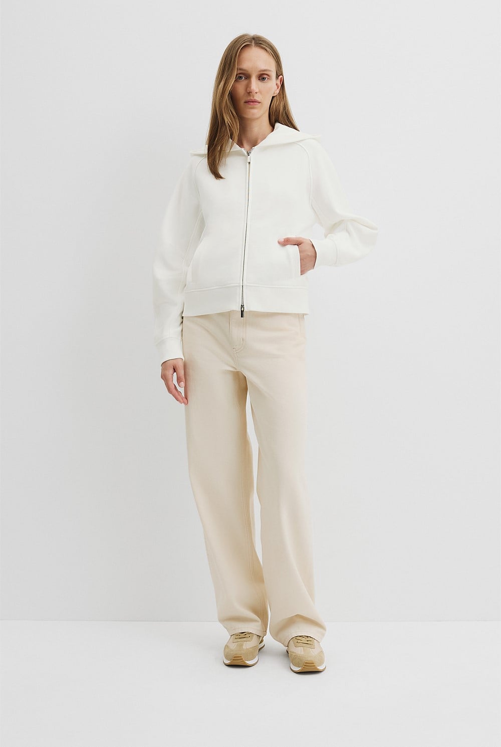 Australian Good Earth Cotton Zip Through Hooded Sweat