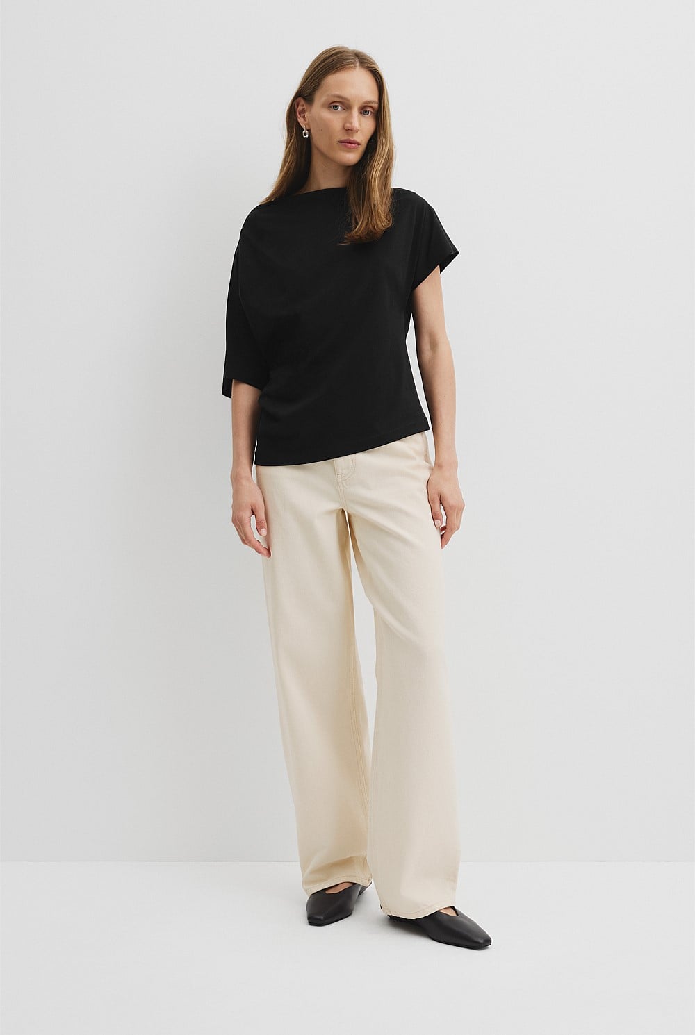 Australian Cotton One Shoulder T-Shirt