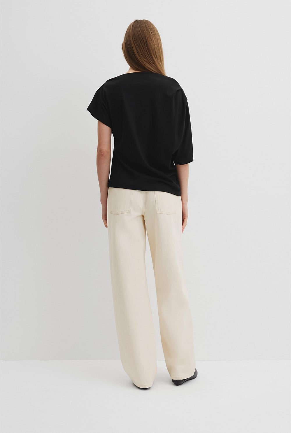 Australian Cotton One Shoulder T-Shirt