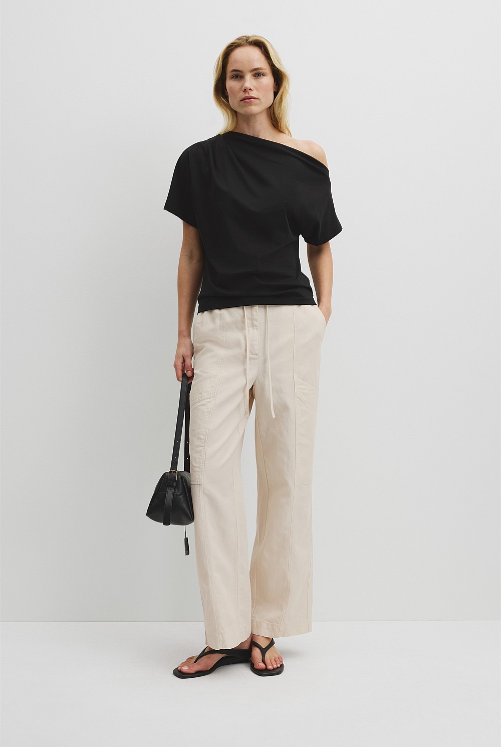 Australian Cotton One Shoulder T-Shirt