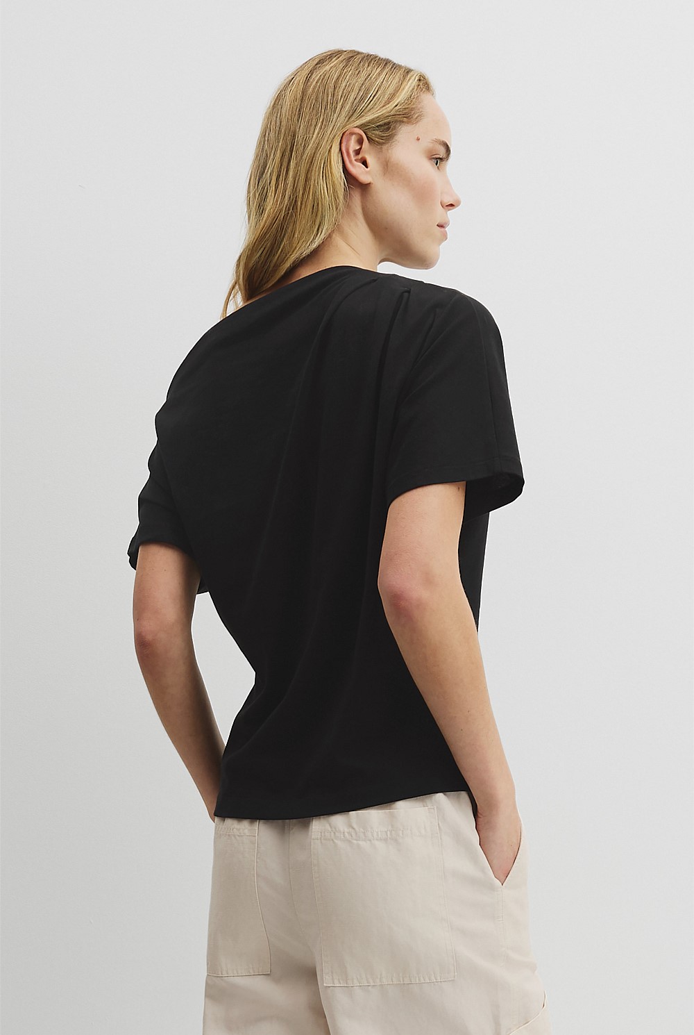 Australian Cotton One Shoulder T-Shirt