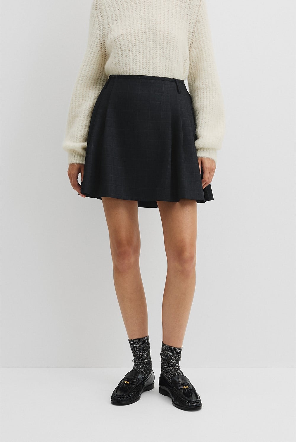 Check Pleat Skirt