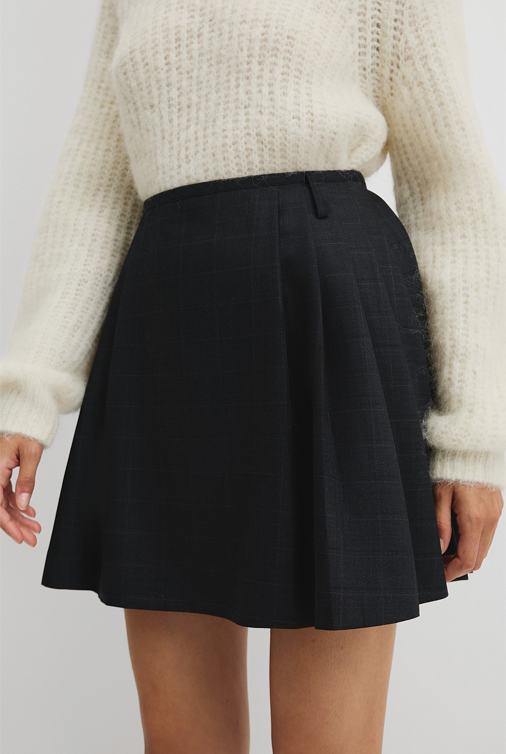 Check Pleat Skirt