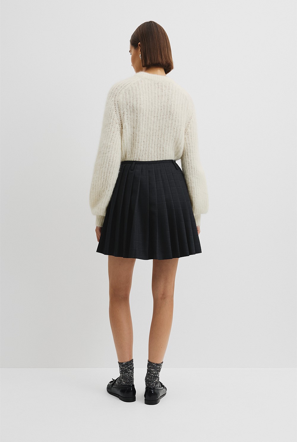 Check Pleat Skirt