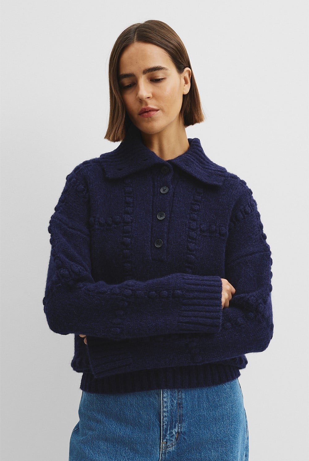 Long Sleeve Polo Knit