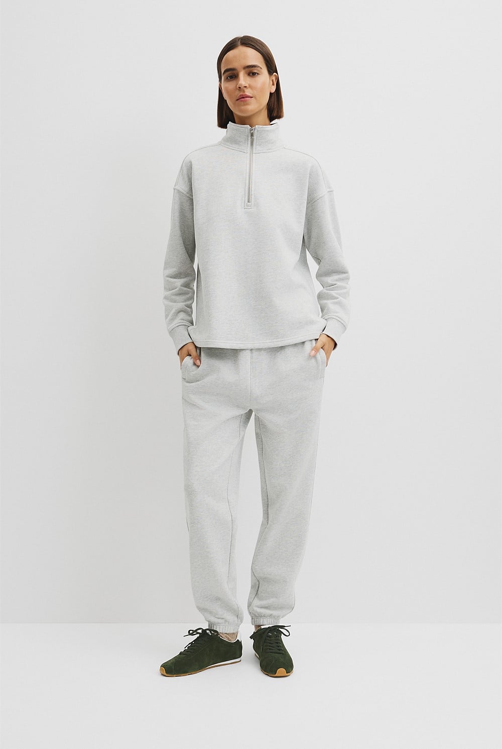 Australian Good Earth Cotton Zip Neck Sweat