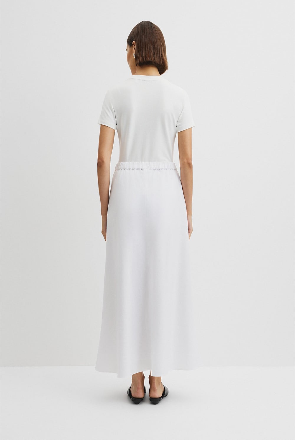 Organically Grown Linen Pull On Midi Skirt
