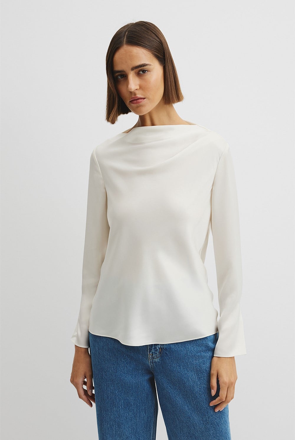 Draped Long Sleeve Shirt