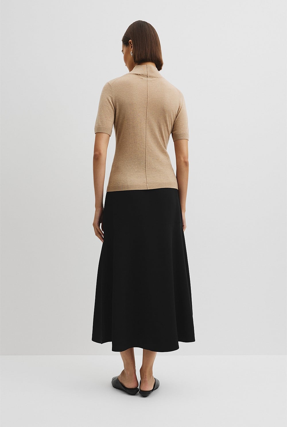 Short Sleeve Wool Silk Knit
