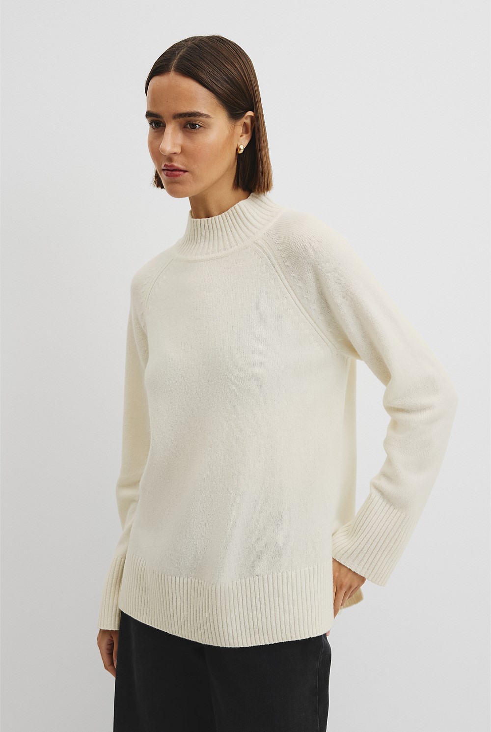Merino Wool Funnel Neck Knit