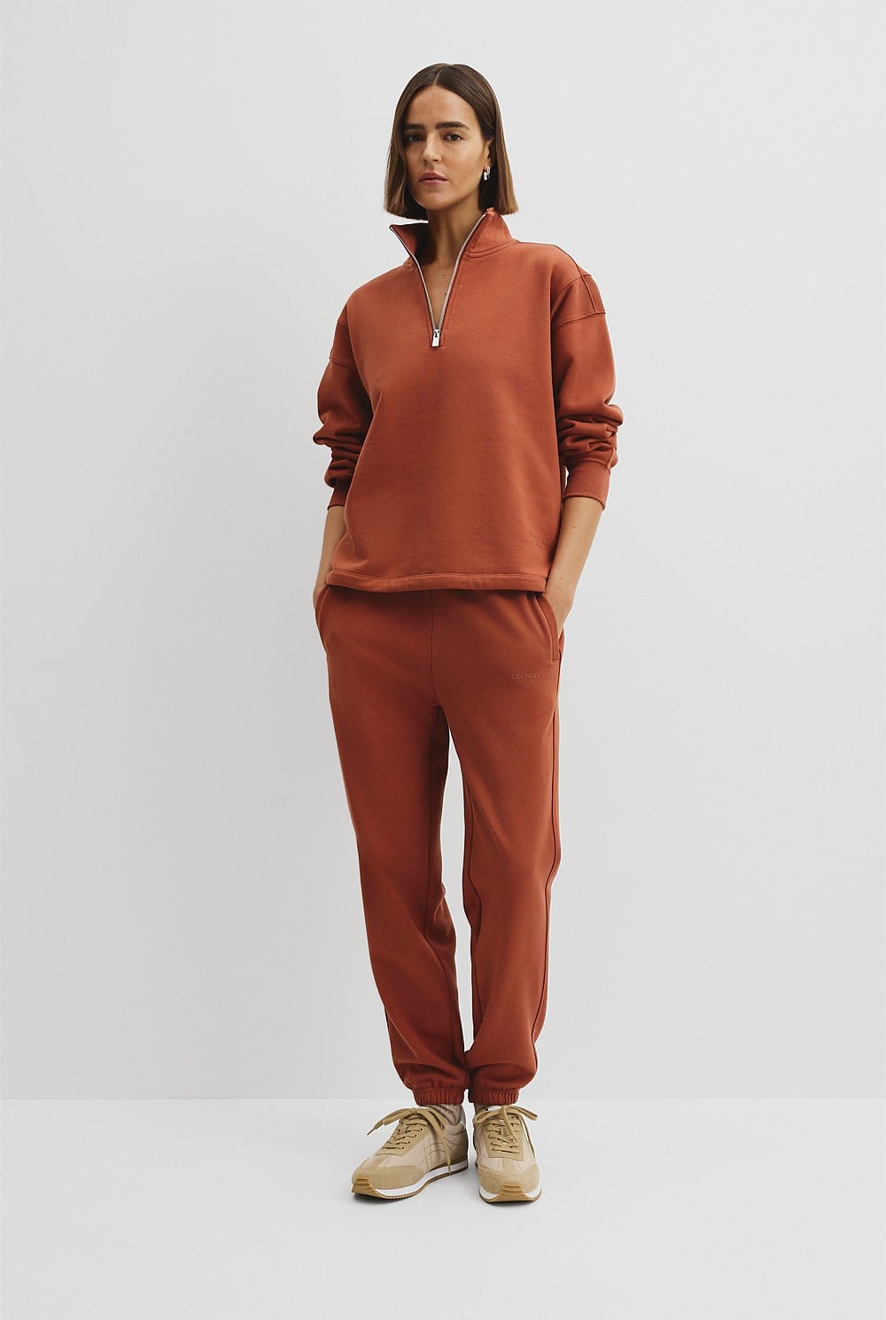 Australian Good Earth Cotton Draw Cord Zip Sweat