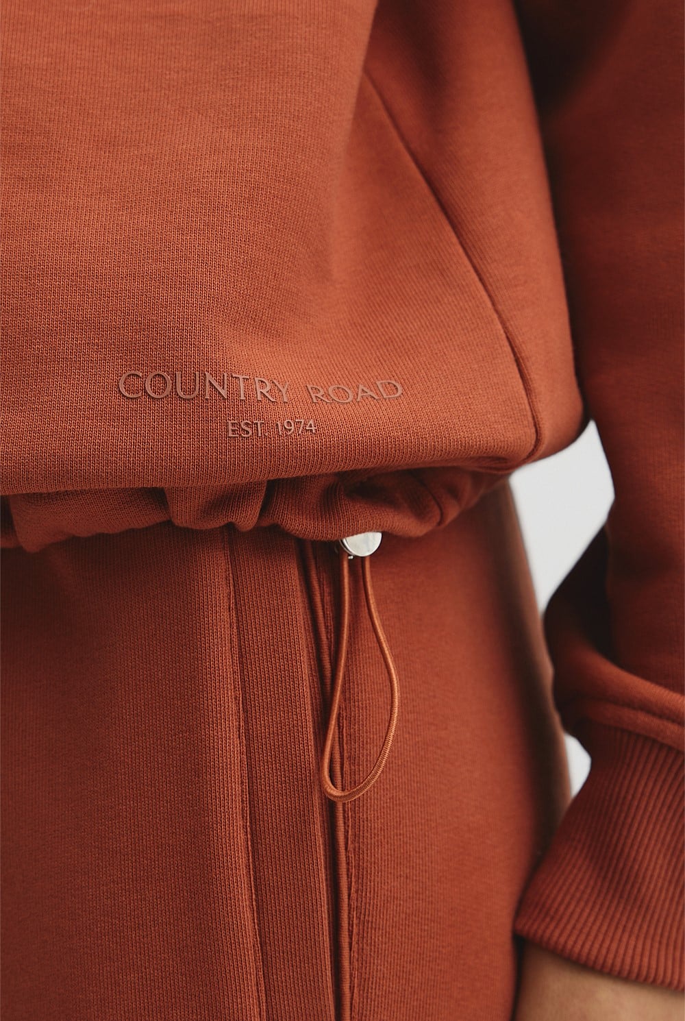 Australian Good Earth Cotton Draw Cord Zip Sweat