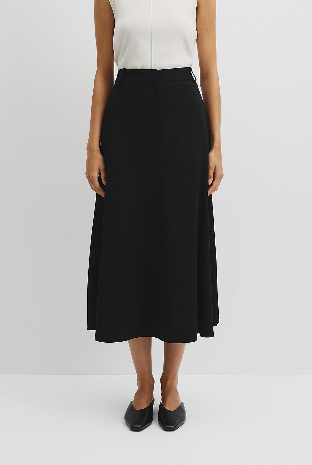 Crepe Midi Skirt