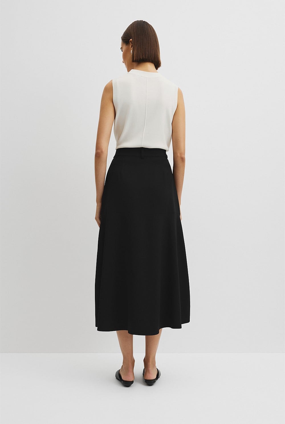 Crepe Midi Skirt