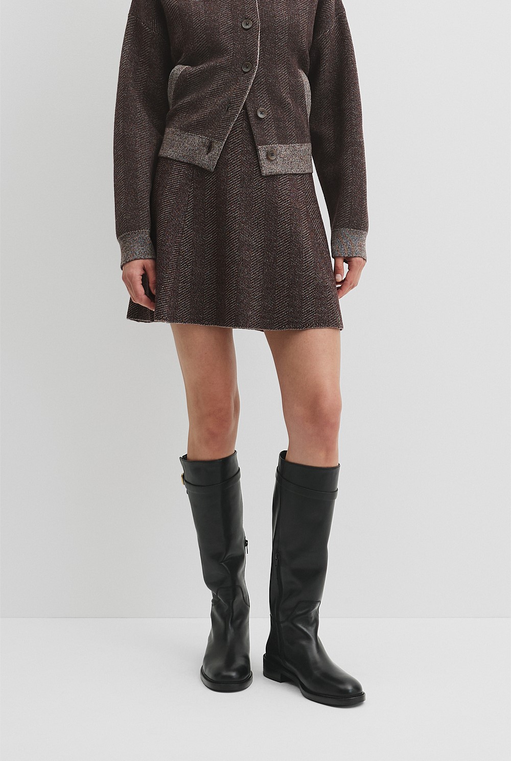 Herringbone Knit Skirt