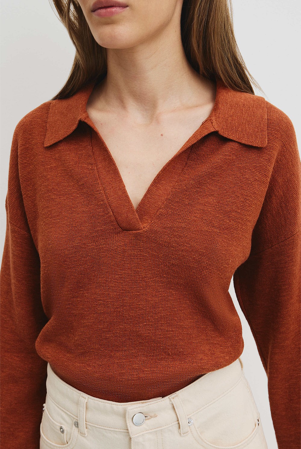 Cotton Linen Long Sleeve Knit