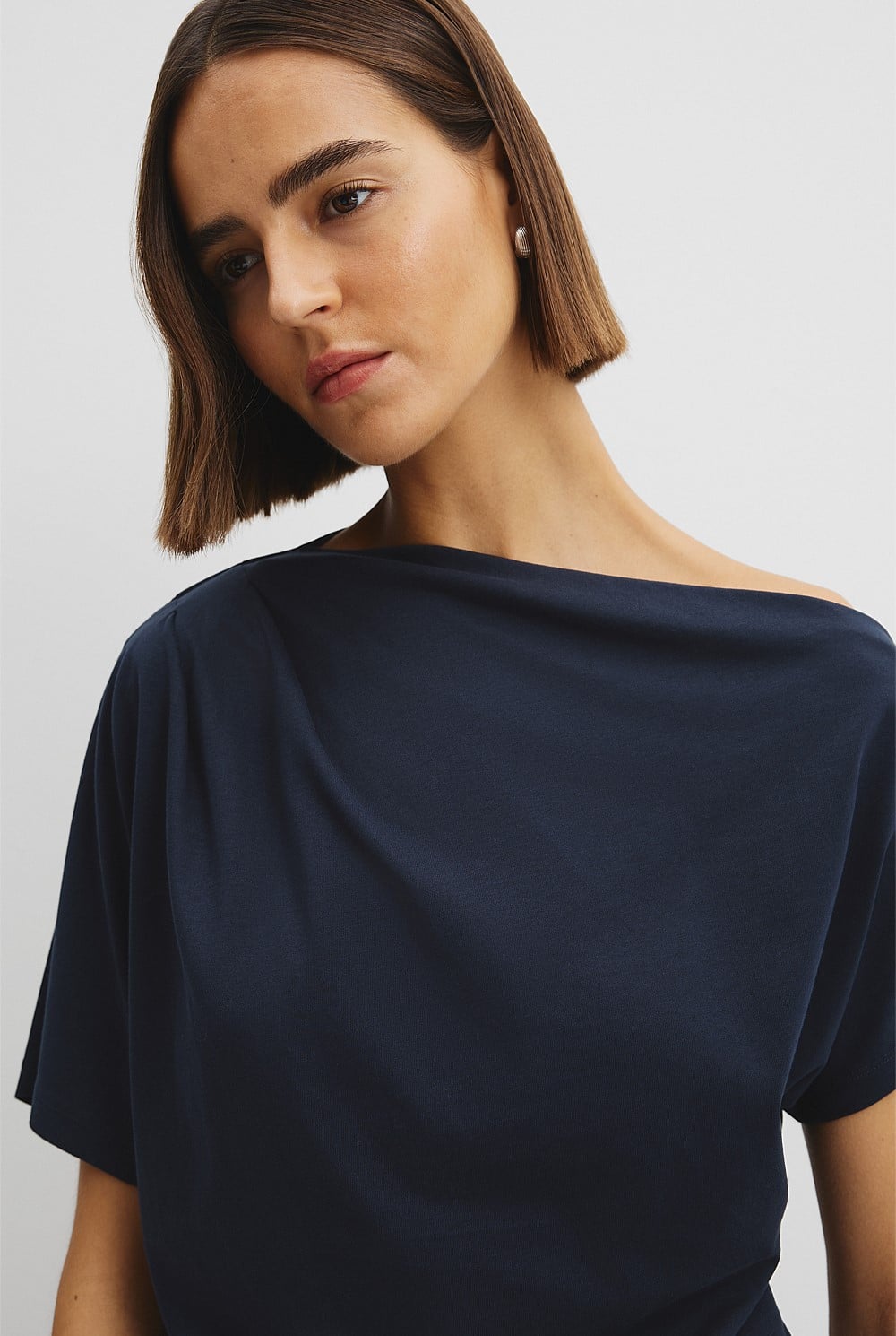 Australian Cotton One Shoulder T-Shirt
