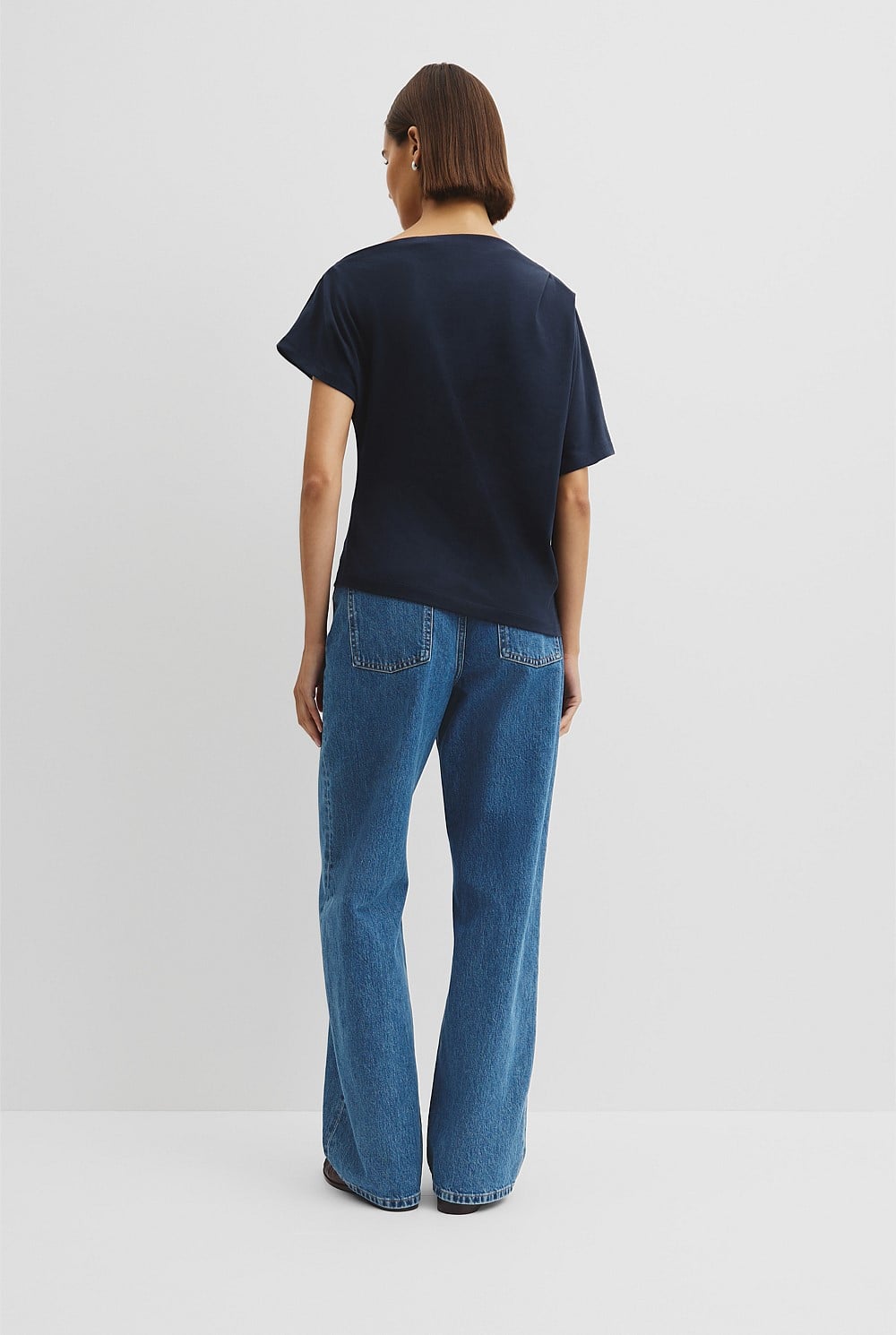 Australian Cotton One Shoulder T-Shirt